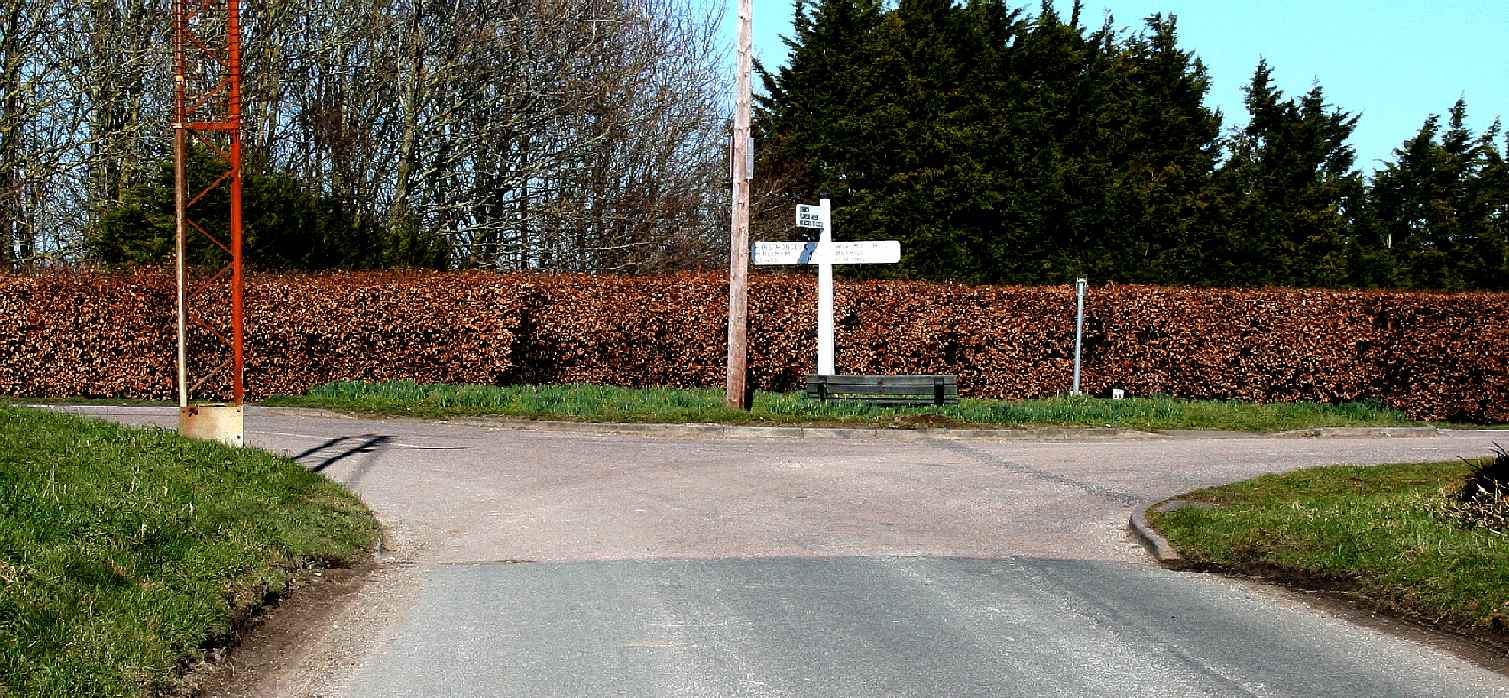 Church Road triangle, left to Hailsham, right to Windmill Hill