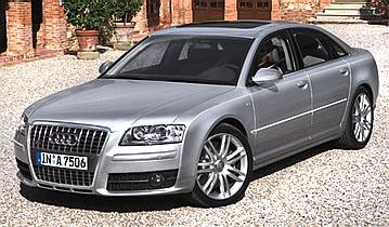 Audi A8 silver grey metallic paint low profile alloys