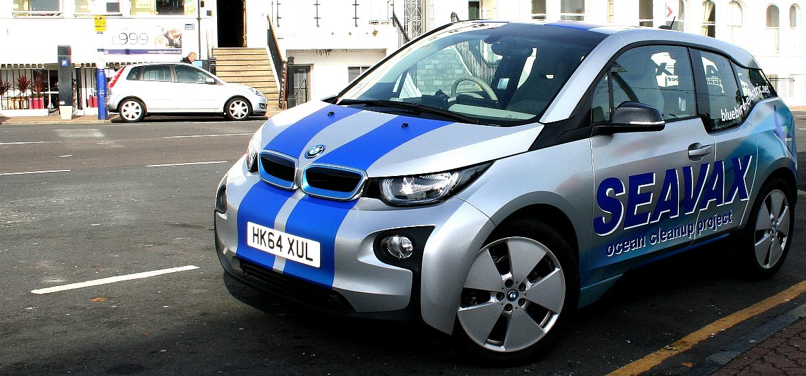 The BMW i3 parked by Eastbourne Pier in November 2016