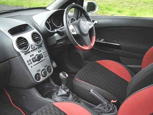 Vauxhall Corsa with red interior