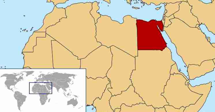 Egypt wolrd loacation map