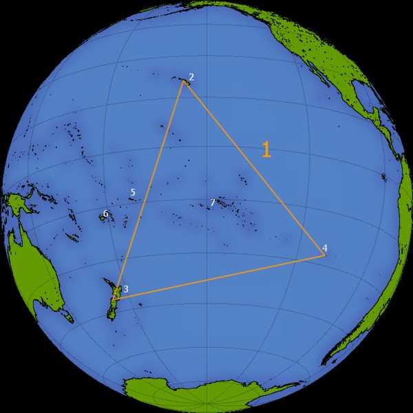 Tahiti triangle South Pacific Ocean