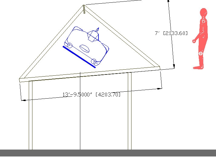 Diagram of the glass display case for the Bluebird Electric 2