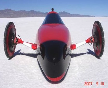 Electrathon electric world speed record car Bonneville Solat Flats 84.9 mph