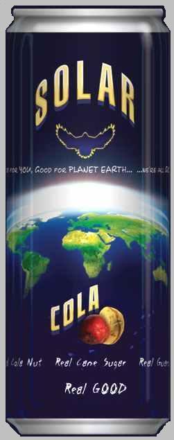 Blue planet earth solar cola peace can