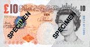 Bank of England ten pound note specimen 10