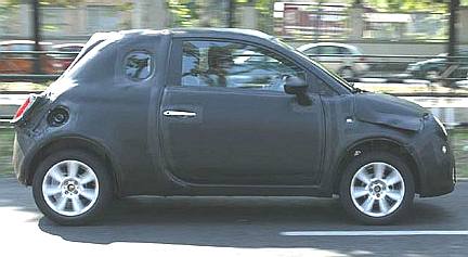 Fiat 500 July 2006 black road testing