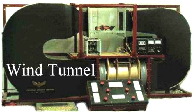 Nelson's small scale, desktop wind tunnel, with the BE1, bluebird electric model in the chamber