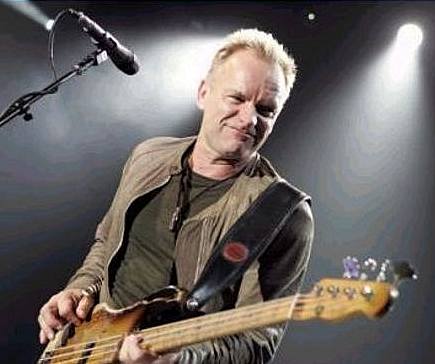Sting on bass guitar