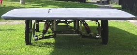 Solar car wing and chassis front view Cymru GWAWR