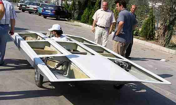 Solaris solar powered racing car rolling chassis