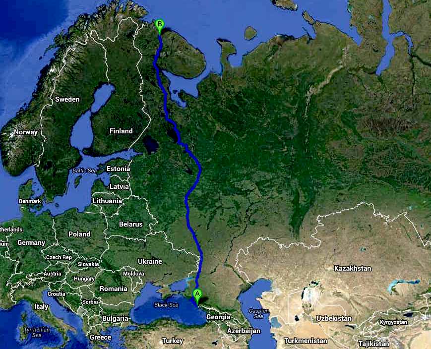 Trans-Russia Cannonball International Runs series route maps