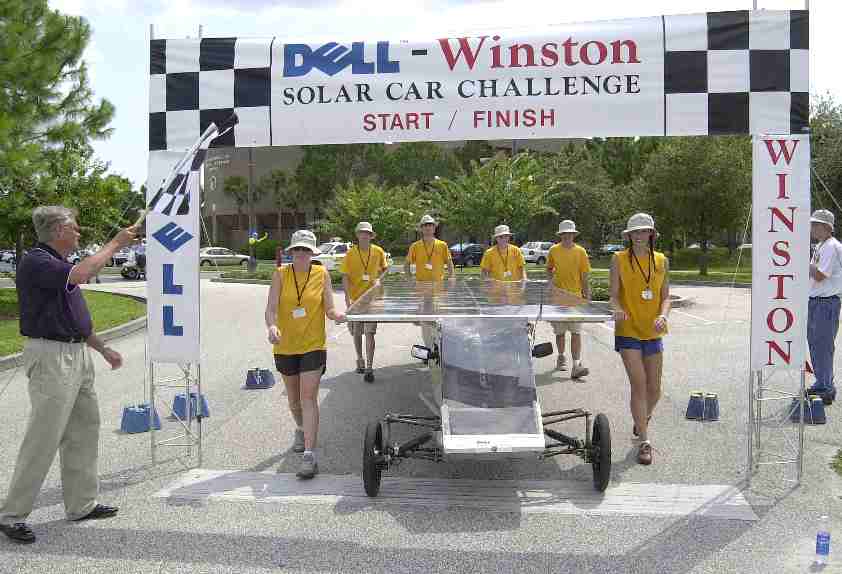Dell Winston start finish line Solar Car Challenge