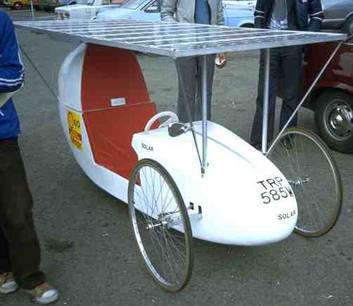 Alan Freeman's solar powered car first 1979
