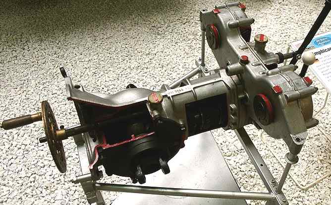 Amphicar gearbox with cutaway sections